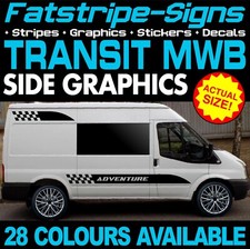 to fit FORD TRANSIT MWB GRAPHICS STICKERS STRIPES DECALS MK6 MK7 CAMPER VAN