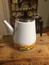 Vintage White Enamel Coffee