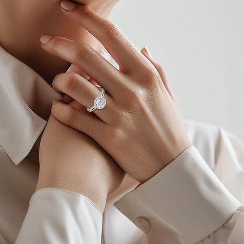 14k white gold - white, engagement