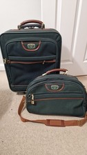 Vintage Green Antler Medium sized Suitcase with small Travel hand luggage bag