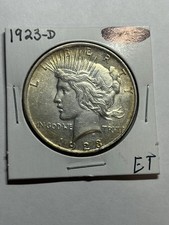 1923-D Peace Silver Dollar AU+