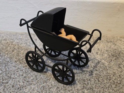 Vintage metal pram plastic - metal,