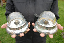 2 Vintage Chromed On Brass Ships Bulkhead Light Nautical Maritime - Classic Boat