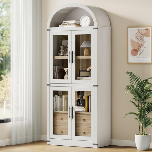 Arched bookshelf with doors - arched,