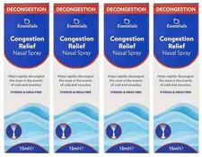 Essentials Saline Nasal Spray 15ml Each – Congestion & Blocked Nose Relief x 4