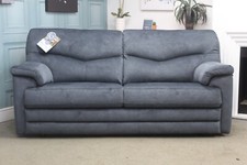G PLAN STRATFORD STATIC 3 SEATER SOFA IN PRAMA MIDNIGHT FABRIC. RRP £1479.