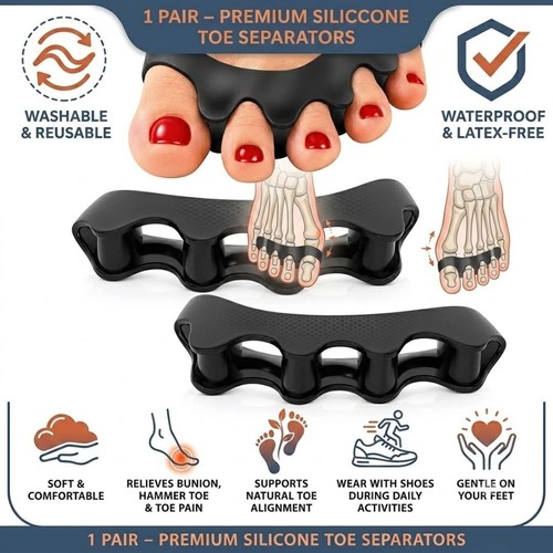 2pcs silicone toe separator - silicone,