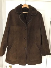 WALTON LEATHERWEAR (Somerset) Dark Brown Sheepskin Shearling Coat - size 20 (UK)