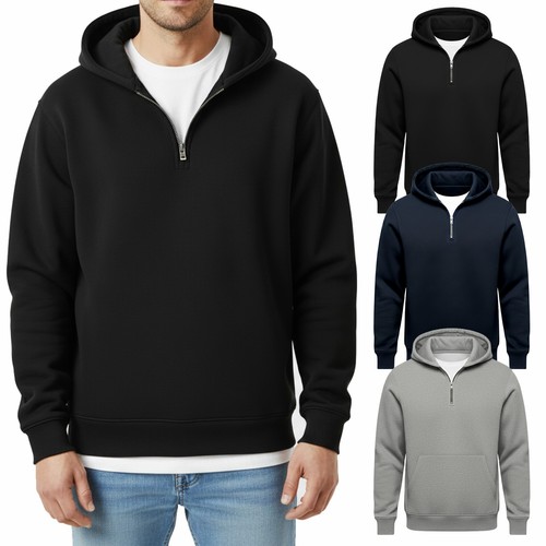 Mens hoodie quarter - hoodie,