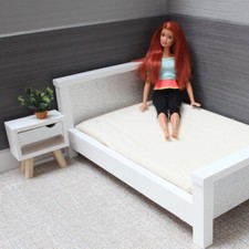 Wooden Double Bed - Silver