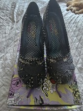 Irregular Choice Patty Grey/black Size 41 With Original Box And Spare Heel Tips