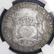 1768 Mexico 8 Reales Pillar Dollar NGC VF Very Fine Spanish Silver Coin Mo