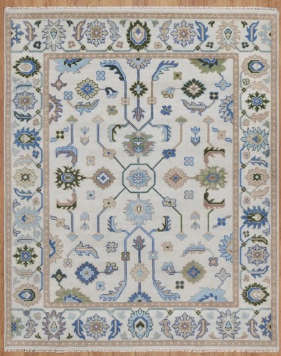 Wool handknotted oushak - wool,