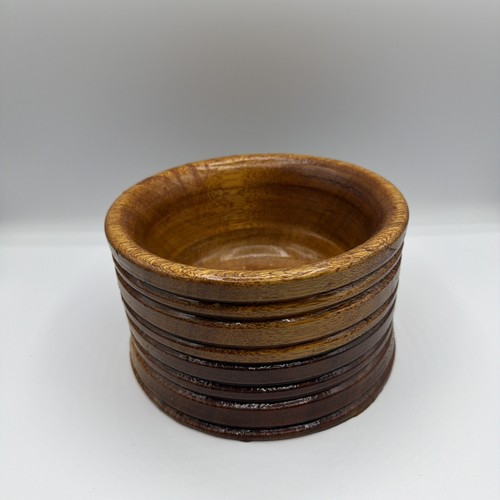 Vtg hand turned wooden bowl - hand,