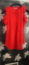 Red Cold Shoulder Top