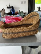Vintage Wicker Dolls Cradle 14