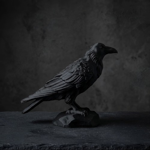 Gothic raven skull ornament - raven, on