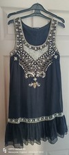 Miss Selfridge Black Beaded Dress Size 8