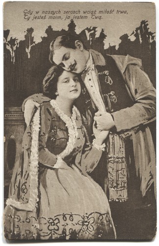 Postcard poland romance love - romance,