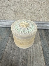 Vintage Soapstone Floral Trinket Box