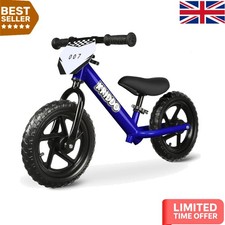 Safe Lightweight Toddler Balance Bike - 12-Inch with Adjustable Features, Blue