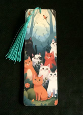 Cat wooden bookmark - bookmark, /