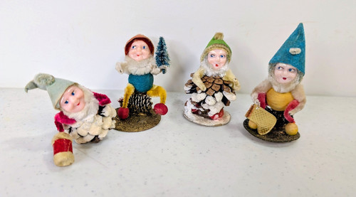 Lot vintage pinecone elf - of,