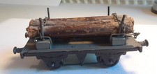 VINTAGE HORNBY O GAUGE - TIMBER WAGON WITH LOAD