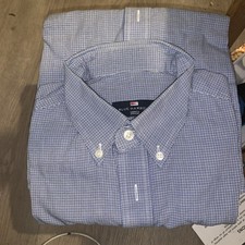 Blue Harbour Men's Long Sleeve Button Down Shirt, Grey, Size M