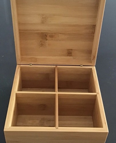 Wooden tea box storage chest - wooden,