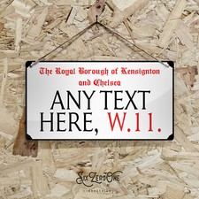 Personalised London Metal Sign Wall Plaque home Tin Family name street road est.