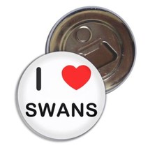 Swans I Love Heart Fridge