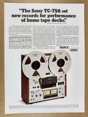 1976 sony 756 reel tape - tc-756-2,