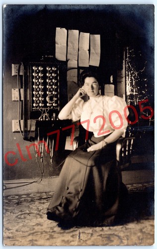 Postcard rppc woman telephone - rppc,