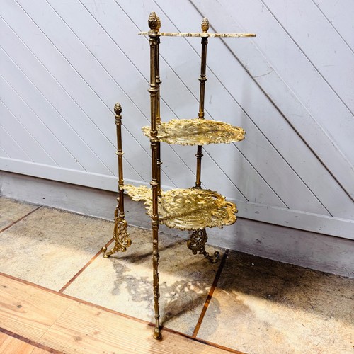 Vintage ornate brass tier - brass,