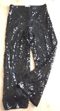 H&M BLACK SEQUIN TROUSERS SIZE 12