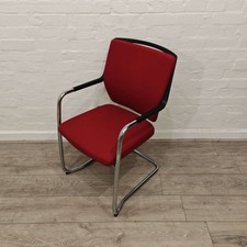 Sedus Conference Chair, Red Fabric, Black / Chrome Cantilever Frame