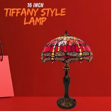 Tiffany Style Red Table Lamp