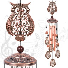 33"Large Owl Metal Wind Chimes