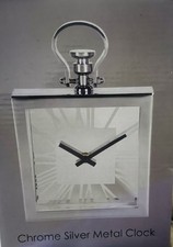 Chrome Silver Metal Clock