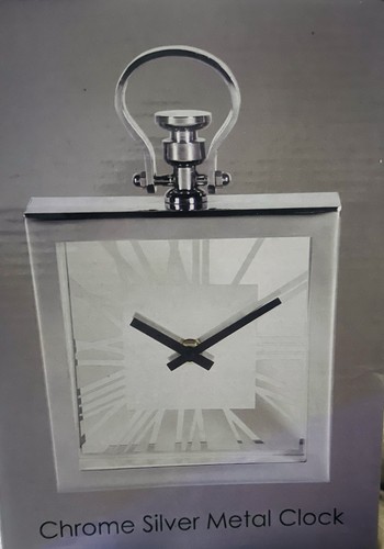 Chrome silver metal - chrome, clock