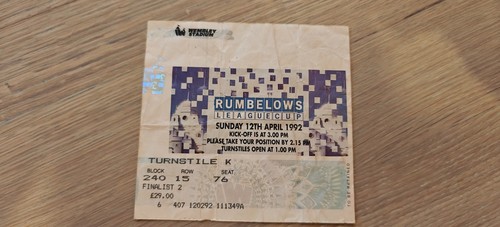 Ticket 1992 manchester - 1992,