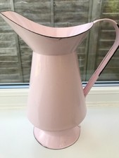 Vintage enamel pink jug - vintage,