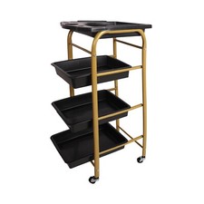 4 Tier Storage Cart Barber Hairdresser Salon Storage Trolley Organiser 4 Wheels