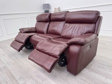 Furniture Village Moreno Power Recliner 3 Seater Sofa Cherry/Burgundy Leather