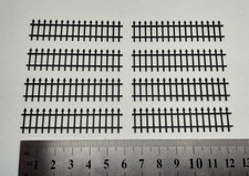 8 x N Gauge 1:148 Galvanised Wrought Iron Fence Panels (BLACK)