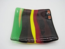 KIM BRAMLEY KILN FORMED FUSED ART GLASS PLATE. c. 2010.