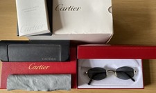 Vintage Cartier Sunglasses Ginger Full Set Brushed Platinum Gradient Lenses 4822