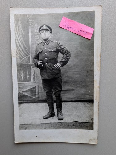 Old photo ww1 man military - old,