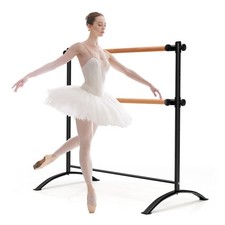 Double Ballet Barre Gymnastics Bar Freestanding Dance Exercise Bar Height-Adjust